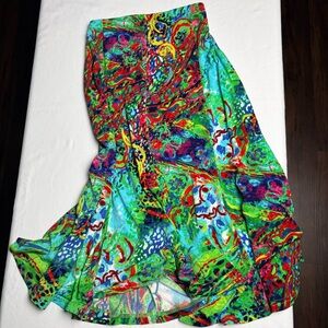 Formation Green Abstract Print Skirt-16